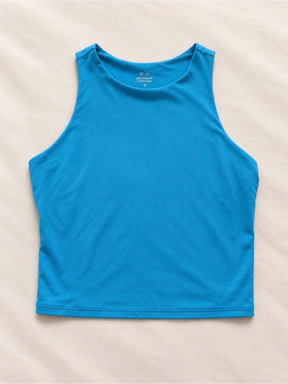 Bright Blue High-Neck Tank Top